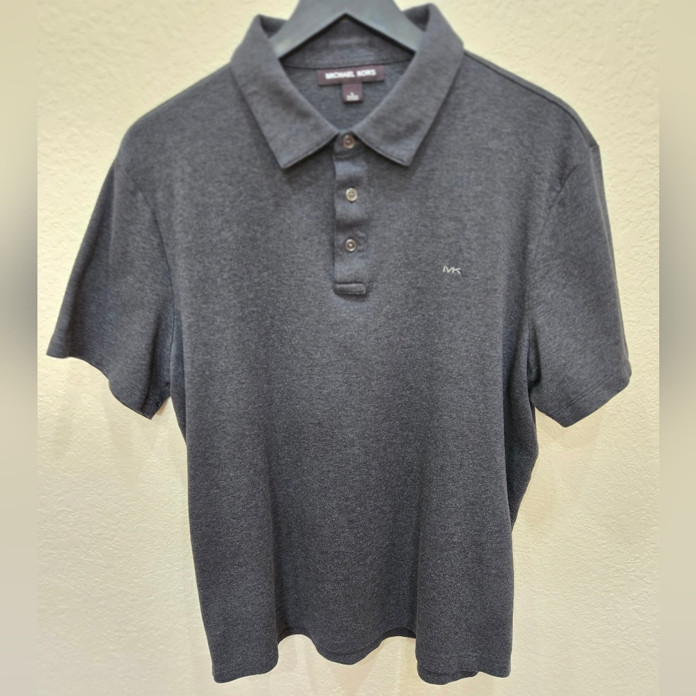 Michael Kors Men's Gray Polo Shirt Large